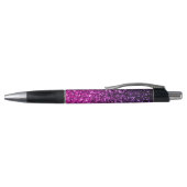 Paarse roze ombre faux glitter sparkle personalise pen (Bovenkant)