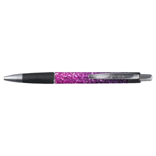 Paarse roze ombre faux glitter sparkle personalise pen (Achterkant)