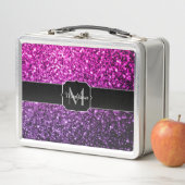 Paarse roze ombre faux glitter sparvers Monogram (In situ)