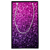 Paarse roze ombre faux glitter sparvers Monogram Klein Cadeauzakje (Achterkant)
