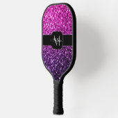 Paarse roze ombre faux glitter sparvers Monogram Pickleball Paddle (Links)