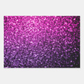 Paarse roze ombre faux glitter sprankelt bling inpakpapier vel (Voorkant)
