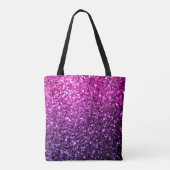 Paarse roze ombre faux glitter tote bag (Achterkant)