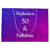 Paarse roze ombre glitter 50 en verbluffende verja groot cadeauzakje (Achterkant)