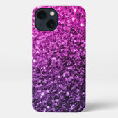 Paarse roze ombre glitter iPhone hoesje (Achterkant)