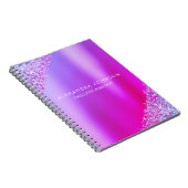 Paarse roze ombre Glitter Kantoor Business Notitieboek (Rechterzijde)
