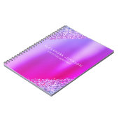 Paarse roze ombre Glitter Kantoor Business Notitieboek (Linkerzijde)