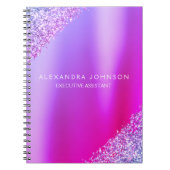 Paarse roze ombre Glitter Kantoor Business Notitieboek (Voorkant)