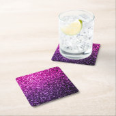 Paarse roze ombre glitter kartonnen onderzetters (Insitu)