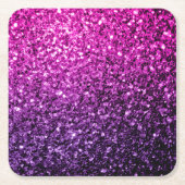 Paarse roze ombre glitter kartonnen onderzetters (Voorkant)