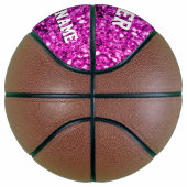 Paarse roze ombre glitter schittert Jouw naam Team Basketbal (Rechts)