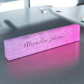 Paarse Roze Ombre Glitter Sparkle Girly Modern Naambordje