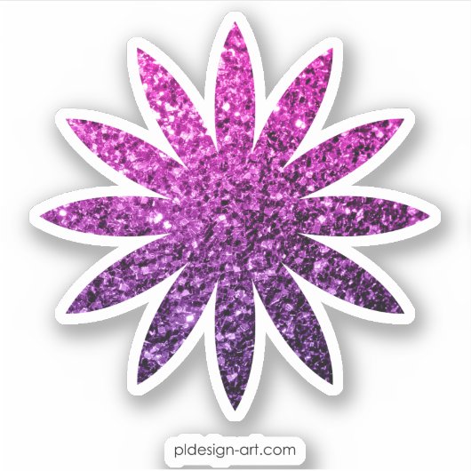 Paarse roze ombre glitter sparkles sticker (Voorkant)
