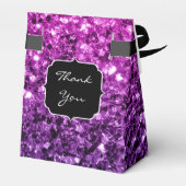 Paarse roze ombre glitter sparkles Sweet 16 Bedankdoosjes (Achterkant)