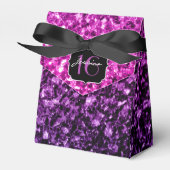 Paarse roze ombre glitter sparkles Sweet 16 Bedankdoosjes (Voorkant Zijde)