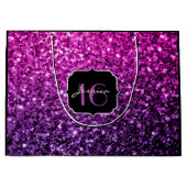 Paarse roze ombre glitter sparkles Sweet 16 Groot Cadeauzakje (Voorkant)