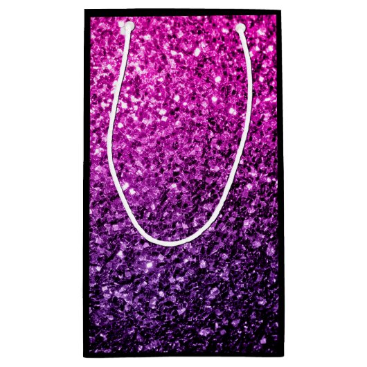 Paarse roze ombre glitter sparkles Sweet 16 Klein Cadeauzakje (Achterkant)