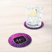 Paarse roze ombre glitter sparkles Sweet 16 Ronde Kartonnen Onderzetter (Insitu)