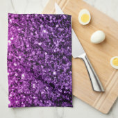 Paarse roze ombre glitter theedoek (Quarter Fold)