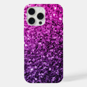 Paarse Roze Ombre glitter vonken iPhone Hoesje (Achterkant)