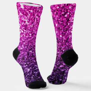 Paarse Roze Ombre nepschitterende glinster glitter Sokken