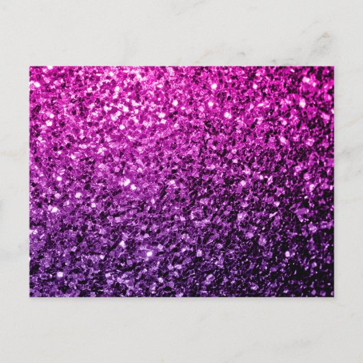 Paarse Roze Ombre nepschitterende glinsteringen Briefkaart (Voorkant)