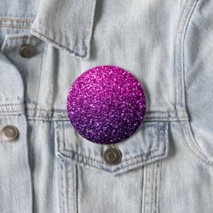 Paarse Roze Ombre nepschitterende glinsteringen Ronde Button 7,6 Cm