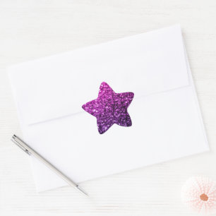 Paarse Roze Ombre nepschitterende glinsteringen Ster Sticker