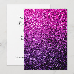 Paarse Roze Ombre nepschittering glans Personalise Kaart