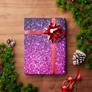 Paarse Roze Ombre nepschittertjes glinsteren Cadeaupapier