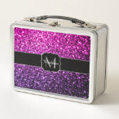 Paarse Roze Ombre nepschittertjes Monogram (Voorkant)
