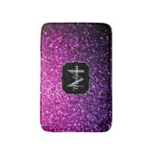 Paarse Roze Ombre nepschittertjes Monogram Badmat (Voorkant Verticaal)
