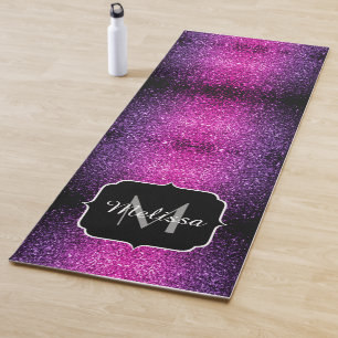 Paarse Roze Ombre nepschittertjes Monogram Yogamat