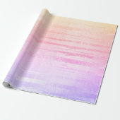 Paarse roze ombre pastel Lines Strokes Waterverf Cadeaupapier (Uitgerold)