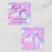 paarse roze opaal dank u vierkant visitekaartje (Voorkant / Achterkant)