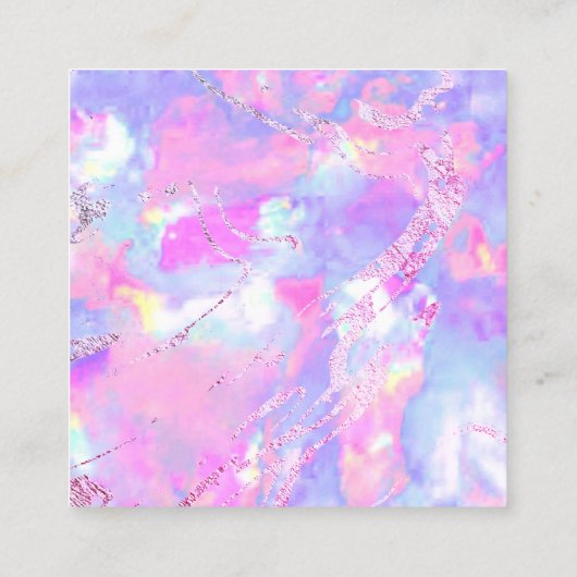 paarse roze opaal dank u vierkant visitekaartje (Achterkant)