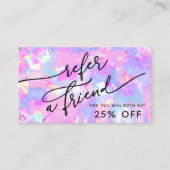 paarse roze opaal textuur referral kaart visitekaartje (Voorkant)