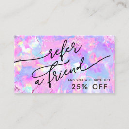paarse roze opaal textuur referral kaart visitekaartje