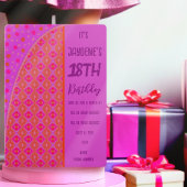 Paarse Roze Oranje Perzik Diamond Stippen Uitnodig Kaart