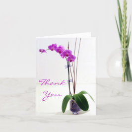 Paarse Roze Orchidee Bloemig Bedankkaart