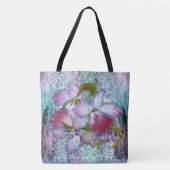 Paarse roze orchidee Floral Waterverf Tote Bag (Voorkant)