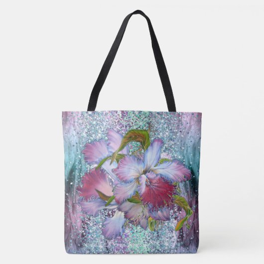 Paarse roze orchidee Floral Waterverf Tote Bag (Voorkant)