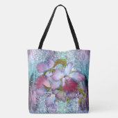 Paarse roze orchidee Floral Waterverf Tote Bag (Achterkant)