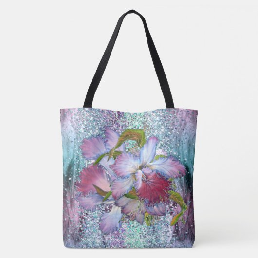 Paarse roze orchidee Floral Waterverf Tote Bag (Achterkant)