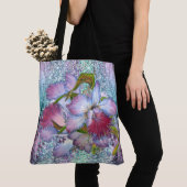 Paarse roze orchidee Floral Waterverf Tote Bag (Dichtbij)
