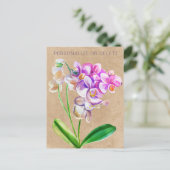 Paarse roze orchidee Waterverf Floral Briefkaart (Staand voorkant)