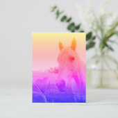 Paarse roze paarden en hart briefkaart (Staand voorkant)