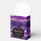 Paarse roze pailletten agaat zoet zestien dank u bedankdoosjes (Geopend)