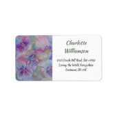 Paarse Roze Pansy Flowers in Waterverf Adres Etiket (Voorkant)