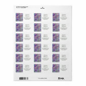 Paarse Roze Pansy Flowers in Waterverf Adres Etiket (Full Sheet)